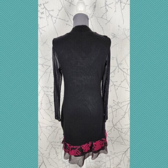 Carlopik Artsy Eclectic Wool Blend Knit Mixed Media Midi Dress - Picture 4 of 5